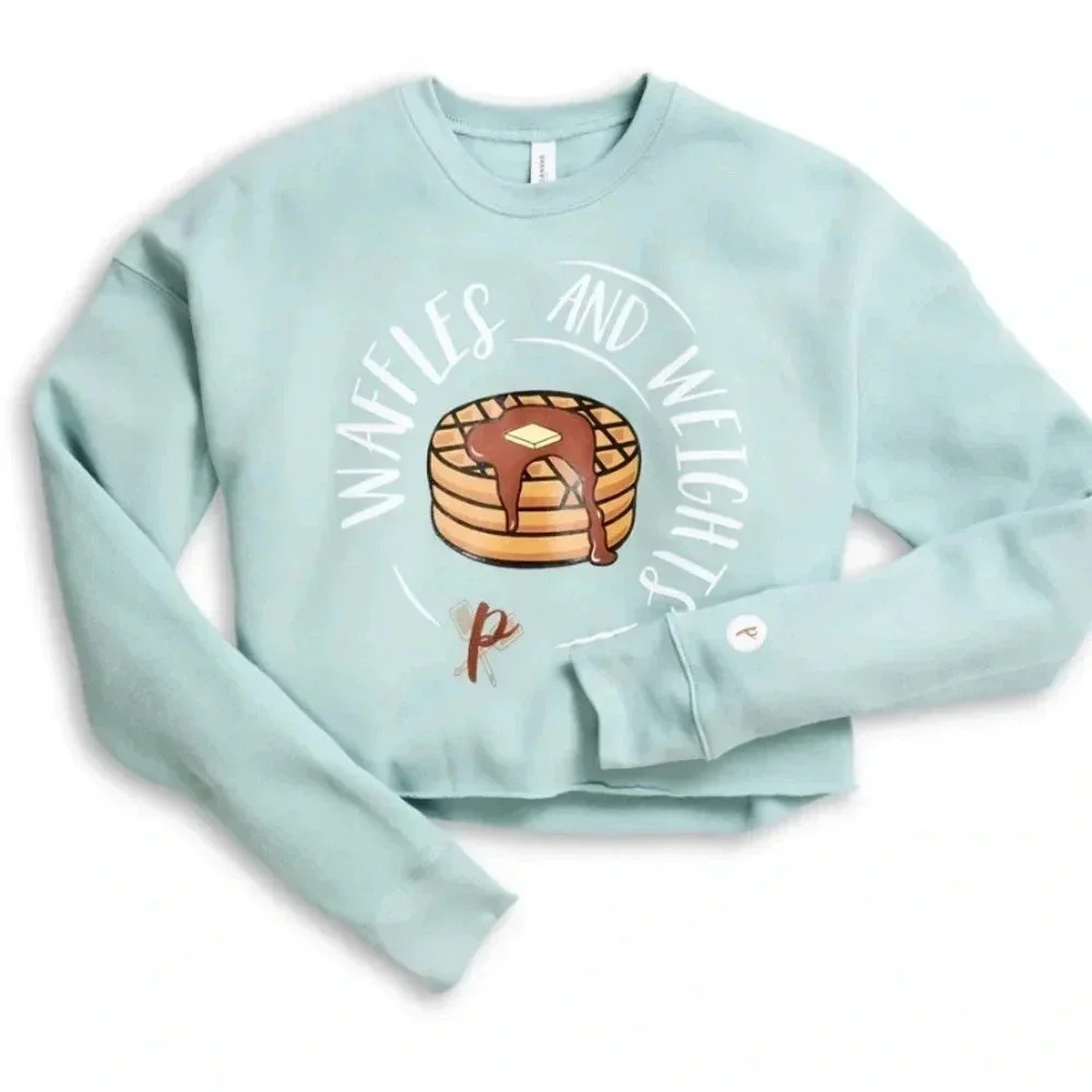 Women's Cropped Sweatshirt - Waffles and Weights